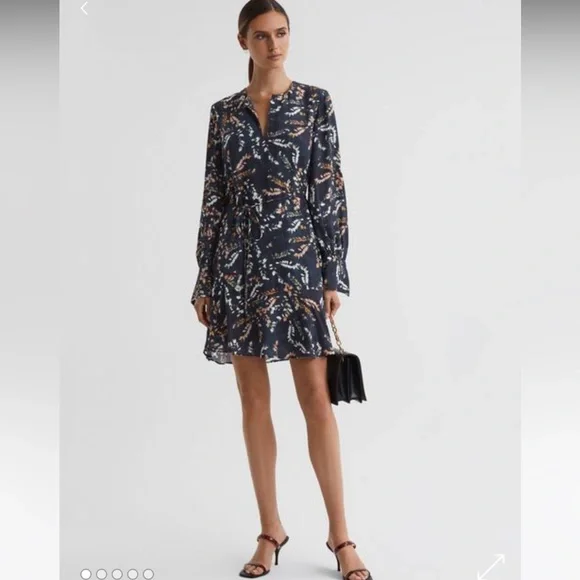 Reiss Hayley Floral Midi Dress NEW US 14 - Picture 2 of 10